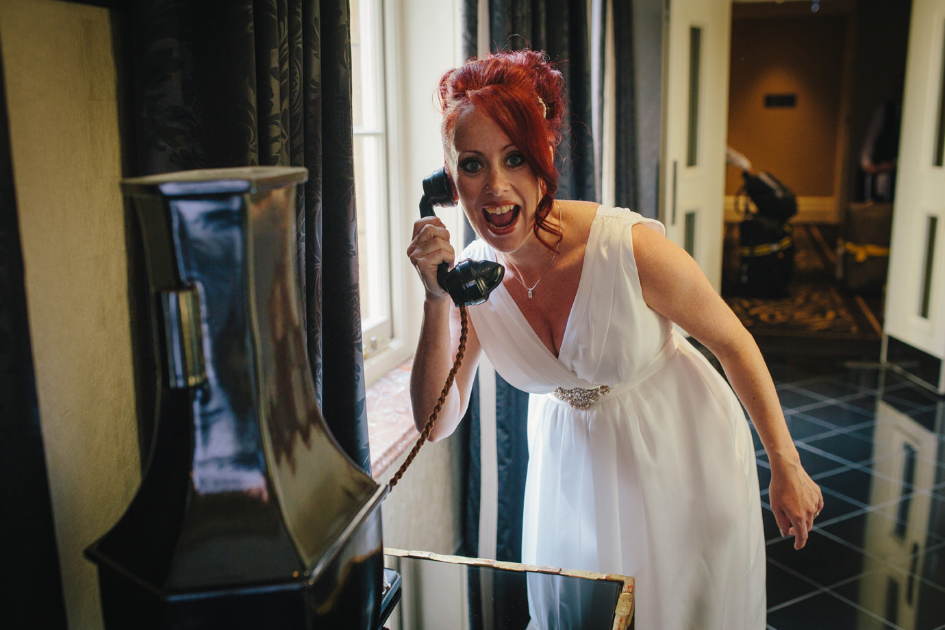 Discovering the phone during a wander around the Savoy hotel